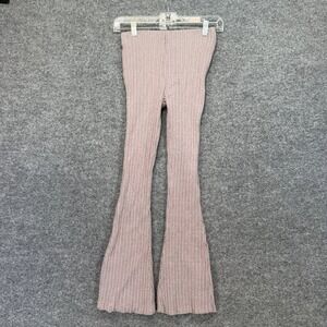 Urban Outfitters Flare Pants Women Small Mauve Ribbed Knit Stretch Lounge Pants
